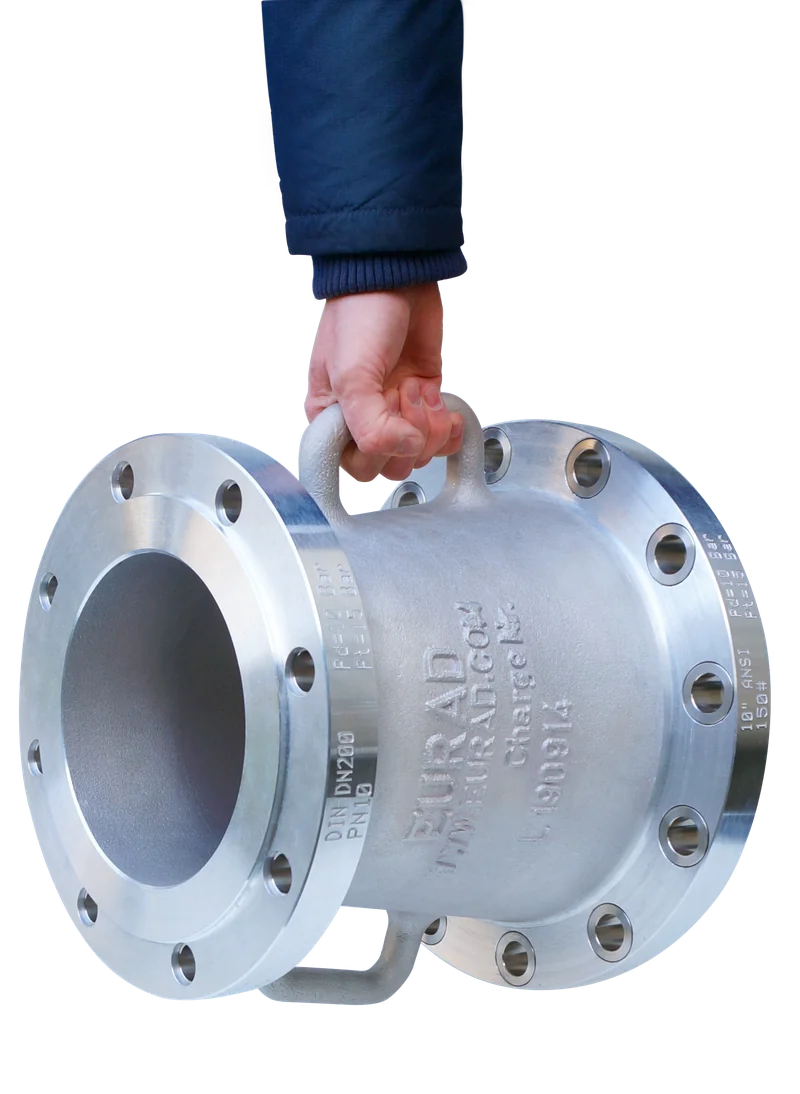 Cast aluminium reducer for marine loading arms — DN200 PN10 × 10" ANSI 150#